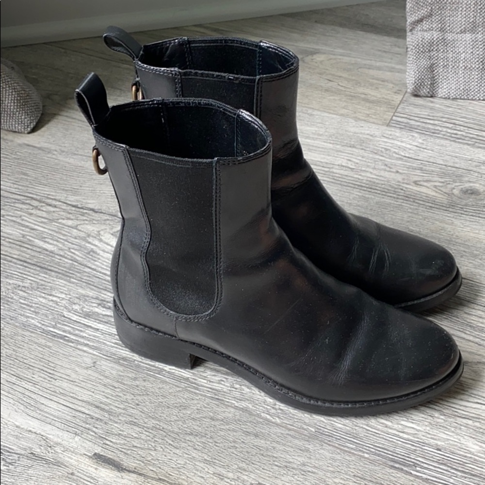 Black Cole Haan leather boots - Size 6.